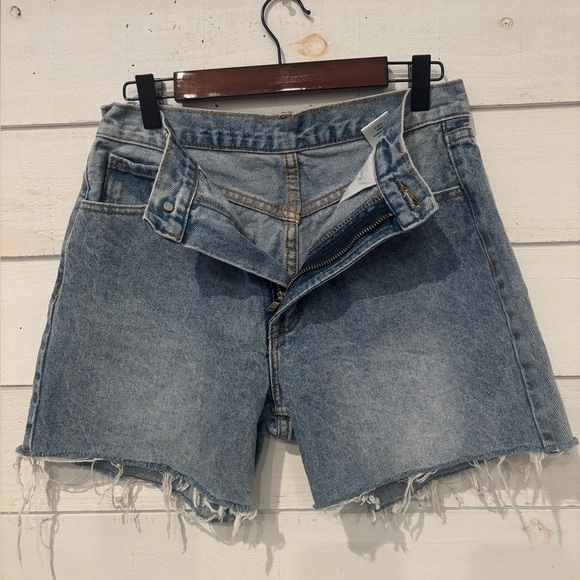 Brandy Melville Blue High-Waisted Jean Shorts - Picture 2 of 8